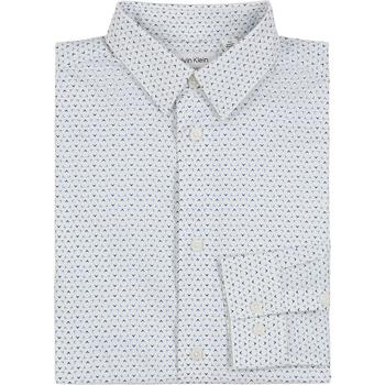 Calvin Klein | Big Boys Long Sleeve Stretch Tri-Print Shirt商品图片,7折×额外8.5折, 独家减免邮费, 额外八五折