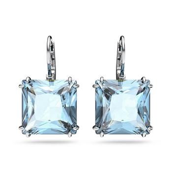 施华洛世奇耳钉评价, Swarovski | Millenia drop earrings square cut blue rhodium plated商品图片 