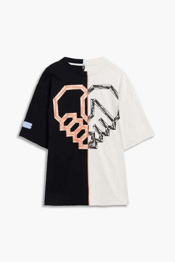 推荐Printed color-block cotton-jersey T-shirt商品