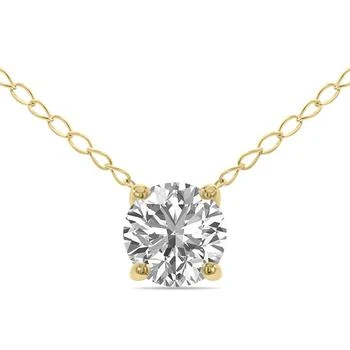 SSELECTS | Lab Grown 1/2 Carat Floating Round Diamond Solitaire Pendant In 14k Yellow Gold (f-g Color, Vvs1-vvs2 Clarity),商家Premium Outlets,价格¥4648