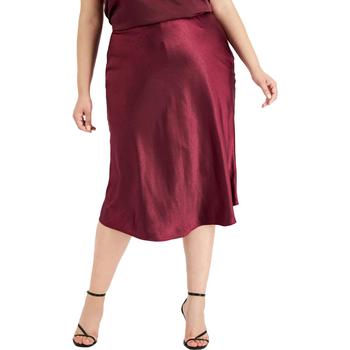Bar III | Bar III Womens Plus Satin Calf Midi Skirt商品图片,2.5折, 独家减免邮费