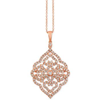 商品Le Vian | Nude Diamond™ Filigree 18" Pendant Necklace (1-1/5 ct. t.w.) in 14k Rose Gold,商家Macy's,价格¥42207图片