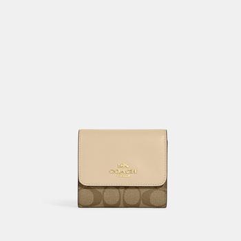 Coach | Coach Outlet Small Trifold Wallet In Blocked Signature Canvas商品图片,3.2折