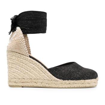 加拿大Castaner, Castaner | CASTA 'ER CARINA BLACK GLITTER ESPADRILLES WITH WEDGE商品图片 9折