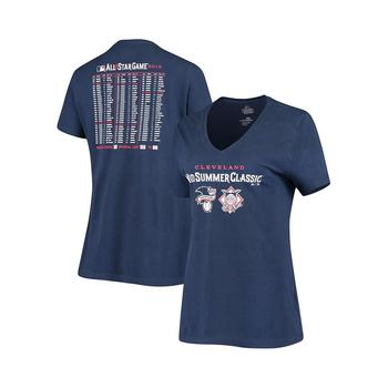 女式mlb裤子, Majestic | Women's Navy 2019 MLB All-Star Game Results Game History V-Neck T-shirt商品图片 