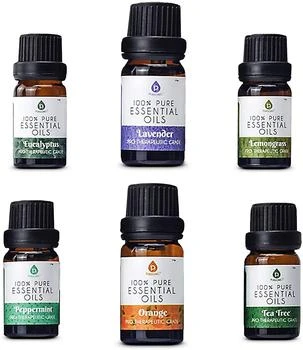 100% Pure Essential Aromatherapy Oils Gift Set-6 Pack , 10ML(Eucalyptus, Lavender, Lemon grass, Orange, Peppermint, Tea Tree)
