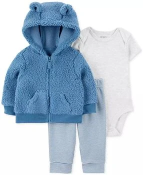 Carter's | Baby Boys Bear Jacket, Bodysuit & Pants, 3 Piece Set,商家Macy's,价格¥114