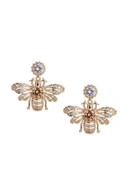 Eye Candy LA | Luxe Crystal Bee Dangle Drop Earrings商品图片,5折