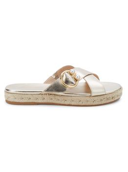 秋装Crossover Culture, Stuart Weitzman | Leather Crossover Espadrille Sandals商品图片 3.5折