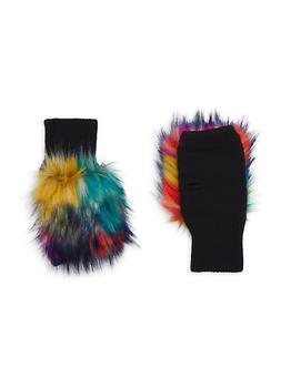 商品Jocelyn | Long Hair Faux Fur Texty Time Mittens,商家Saks Fifth Avenue,价格¥482图片