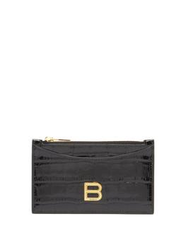 巴黎世家沙漏包是什么牌子, Balenciaga | Hourglass zipped croc-effect leather cardholder商品图片 