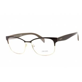 Prada | Prada Women's Eyeglasses - Full Rim Rectangular Dark Brown Metal Frame | PR65RV DHO1O1 4.4折×额外9折x额外9.5折, 独家减免邮费, 额外九折, 额外九五折
