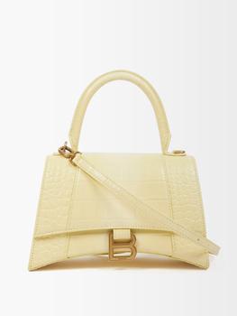 巴黎世家沙漏包价格, Balenciaga | Hourglass S crocodile-effect leather bag商品图片 