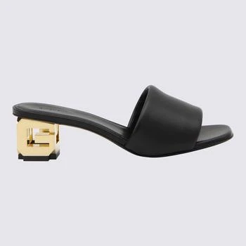 Givenchy | GIVENCHY BLACK LEATHER G CUBE MULES 6.6折