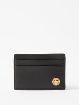 范思哲男包好不好, Versace | Medusa-medallion clipped leather cardholder商品图片 