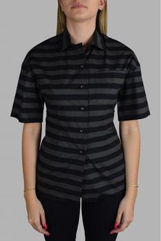 Prada | Luxury Shirt For Women   Prada With Gray And Black Stripes Shirt商品图片,9折