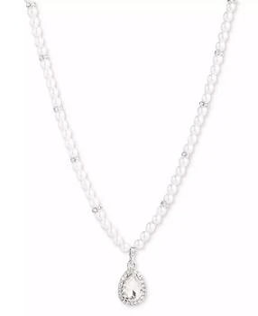 Givenchy | Silver-Tone White Imitation Pearl Pendant Necklace, 16" + 3" extender,商家Macy's,价格¥203