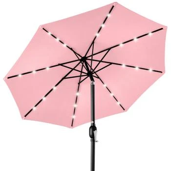 Best Choice Products | 10ft Solar LED Lighted Patio Umbrella w/ Tilt Adjustment, UV-Resistant Fabric,商家Premium Outlets,价格¥626