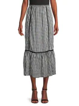 Max Studio | Gingham Midi Skirt商品图片,2折