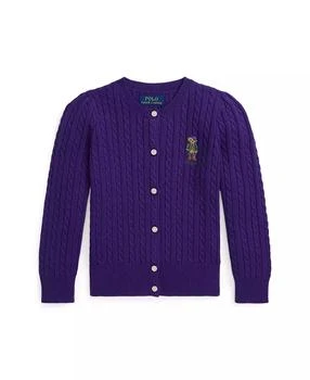 Ralph Lauren | Toddler And Little Girls Polo Bear Mini Cable Cotton Cardigan,商家Macy's,价格¥350