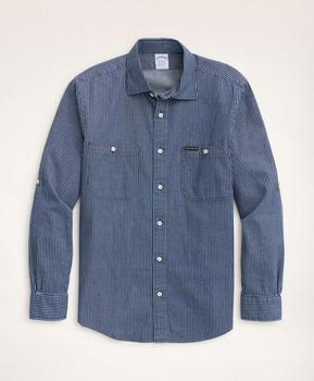 商品Regent Regular-Fit Sport Shirt, Engineer Stripe,商家Brooks Brothers,价格¥366图片