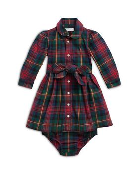 商品Ralph Lauren | Girls' Plaid Cotton Twill Shirt Dress & Bloomers Set - Baby,商家Bloomingdale's,价格¥524图片