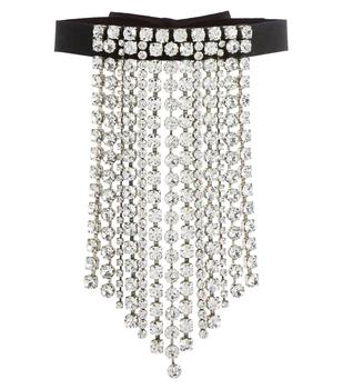 推荐Ras Du Cou crystal-embellished fringe necklace商品