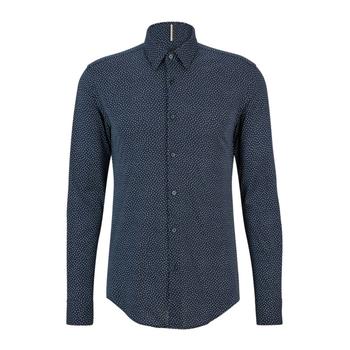 推荐Slim-fit shirt in printed flex-weave fabric商品