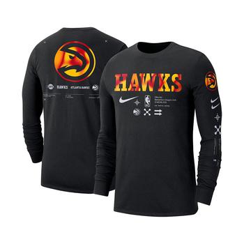 商品Men's Black Atlanta Hawks Essential Air Traffic Control Long Sleeve T-shirt图片