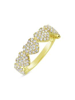 商品Meira T | 14K Yellow Gold & 0.62 TCW Diamonds Hearts Ring,商家Saks Fifth Avenue,价格¥9302图片