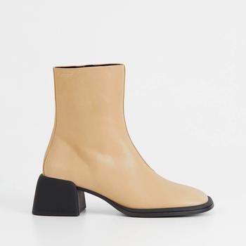 推荐Vagabond Ansie Flared Heel Leather Ankle Boots商品