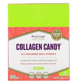 商品ReserveAge Nutrition | Collagen Candy with Hyaluronic Acid & Vitamin C Sour Apple,商家Walgreens,价格¥123图片