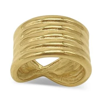ADORNIA | 14k Gold-Plated 5-Row Tall Sculpted Band Ring 独家减免邮费