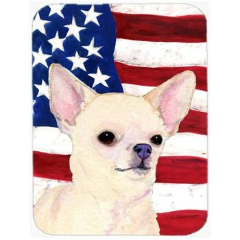 Caroline's Treasures | SS4228LCB USA American Flag with Chihuahua Glass Cutting Board Large,商家Verishop,价格¥246
