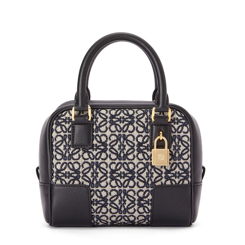 Loewe | 【预售3-7天】LOEWE/罗意威 22新款Amazona 16系列 女士海军蓝/黑色徽标提花帆布配皮饰金锁单肩手提包A039N21X03-5938商品图片,8折×额外9.5折, 包邮包税, 额外九五折