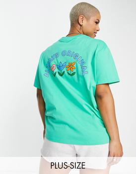 adidas plus, Adidas | adidas Originals Plus t-shirt with back print in green商品图片 
