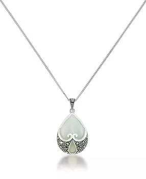 Macy's | Jade Heart Shape Teardrop Pendant and a Curb Chain,商家Macy's,价格¥322
