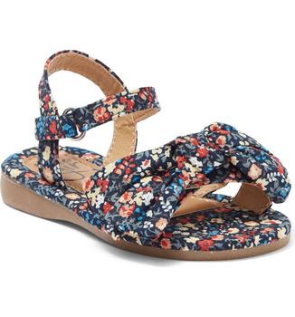 商品OLIVIA MILLER | Kids' Floral Print Bow Sandal,商家Nordstrom Rack,价格¥74图片