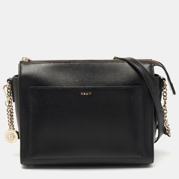 推荐DKNY Black Leather Zip Crossbody Bag商品