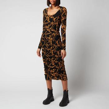 推荐Ganni Women's Printed Mesh Dress - Black商品