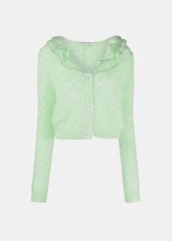 推荐ALESSANDRA RICH Green Mohair Lace Knit Cardigan商品