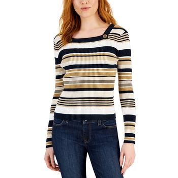 Tommy Hilfiger | Women's Cotton Ribbed Sweater商品图片,独家减免邮费
