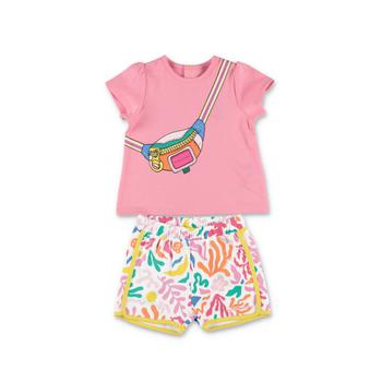商品Marc Jacobs Completo Rosa In Jersey Di Cotone Con T-shirt E Shorts Baby Girl图片