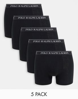 推荐Polo Ralph Lauren 5 pack trunks in black with logo waistband商品