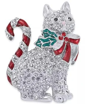 Charter Club | Silver-Tone Pavé Candy Cat Pin, Created for Macy's,商家Macy's,价格¥106