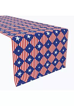 商品Fabric Textile Products, Inc. | Table Runner, 100% Polyester, 12x72", Blue Diamonds in Red Stripes,商家Belk,价格¥173图片
