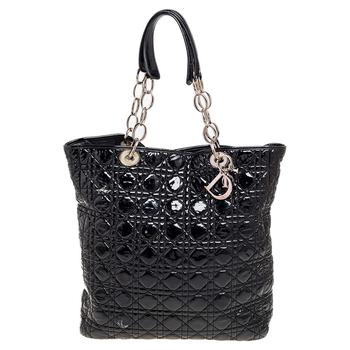 迪奥托特包, [二手商品] Dior | Dior Black Cannage Patent Leather Chain Tote商品图片 4.5折, 满1件减$100, 满减