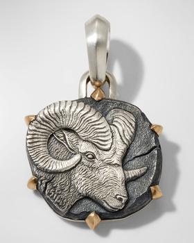 推荐Men's 17mm Zodiac Amulet Enhancer in Silver & Gold商品