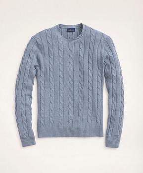 Brooks Brothers | Big & Tall Supima® Cotton Cable Crewneck Sweater商品图片,4.1折