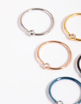 商品Lovisa | Surgical Steel Rainbow Diamante Nose Ring Pack,商家Premium Outlets,价格¥92图片